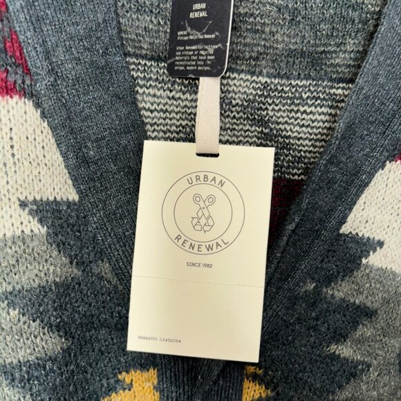 Urban Renewal Knit Cardigan Sweater Aztec Southwester Size L/XL Wool Blend Italy - Picture 15 of 16